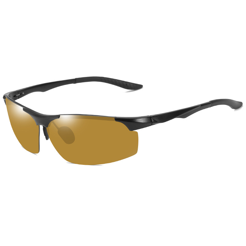 国境を越えた新型アルミマグネシウム変色サングラス昼と夜の両用偏光夜視鏡運動騎乗眼鏡卸売り8003