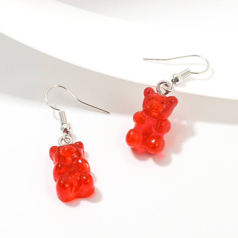 New Earrings Creative Jelly Series Color Bear Earrings Fashion Earrings display picture 5