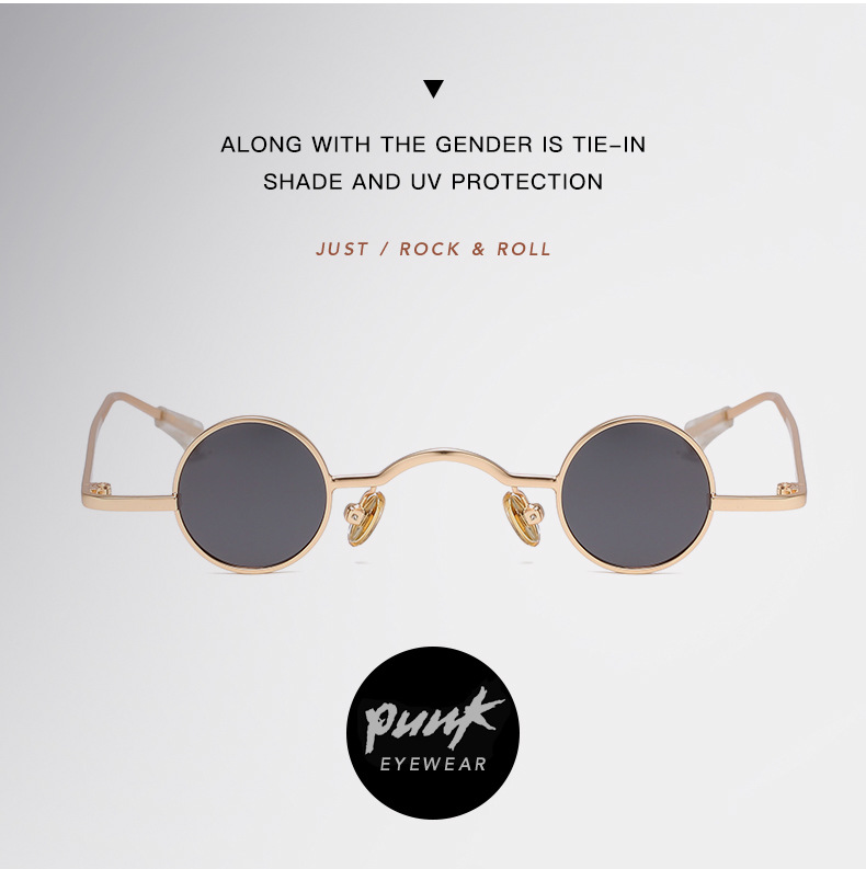 30g Weight Full Frame Glasses Structure Sunglasses Classification Tac, UV400 Protection Lens Material Round Frame Glasses Style Party, Stage Occasion Solid Color Pattern All Seasons Season Women's Gender Retro, Punk Style Retro Punk Solid Color Tac UV400 Protection Round Frame Full Frame Women's Sunglasses 4