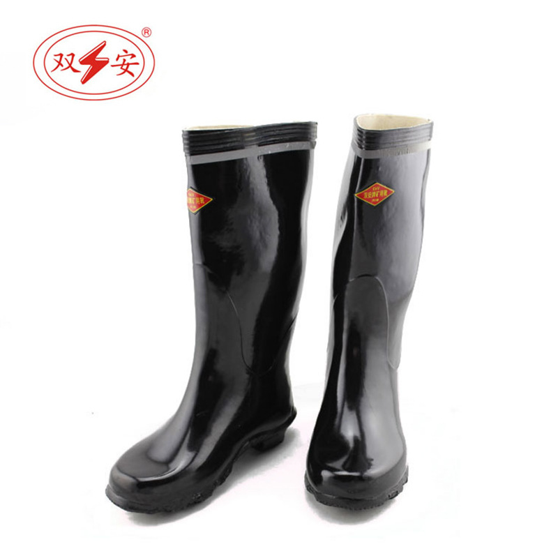 双安6KV电绝缘靴 矿工靴 长筒电工雨靴 劳保靴 耐酸碱雨鞋
