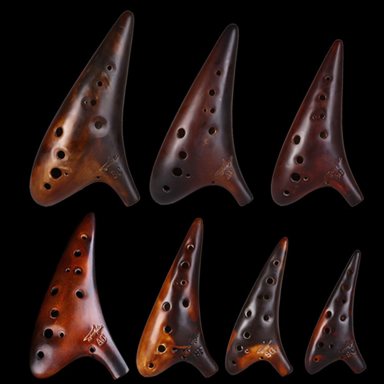 套装陶笛12孔7件套熏烧陶笛 演奏级陶笛套装 松音套装陶笛