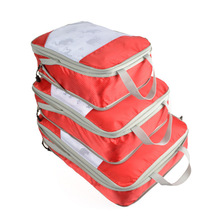 跨境爆款旅行壓縮收納包三件套 行李箱整理袋套裝防水衣服收納袋