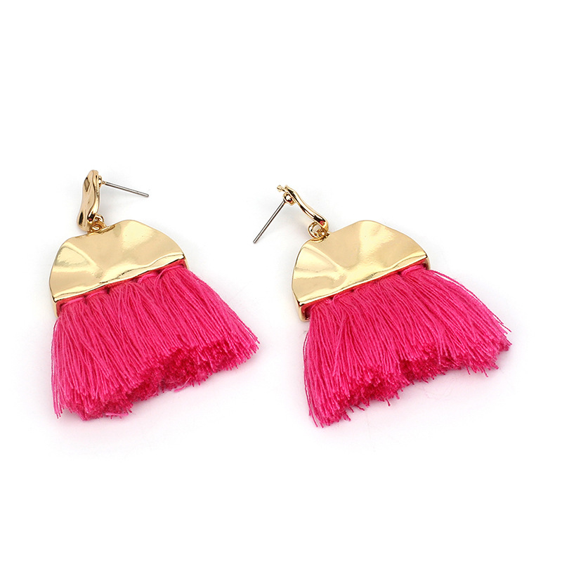 15g Weight Earrings Classification Travel Occasion Women'S Gender Rose Red, White, Pink, Green, Yellow, Black Color Fashion New Fringed Geometric Exaggerated Wild Fan-shaped Bohemian Ethnic Style Earrings For Women 12
