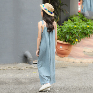 2020夏季童裤爆款 女童连体裤韩版 中大童百搭背带裤外贸厂家批发