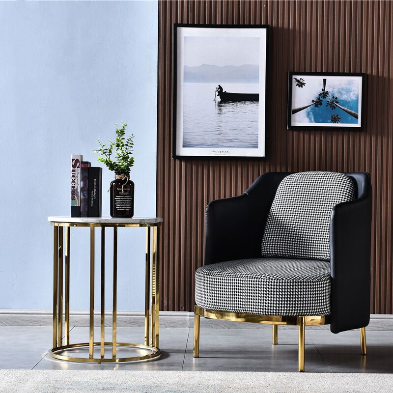 Home sofa side table Nordic small coffee table living room small round table simple mobile side table balcony stainless steel small table