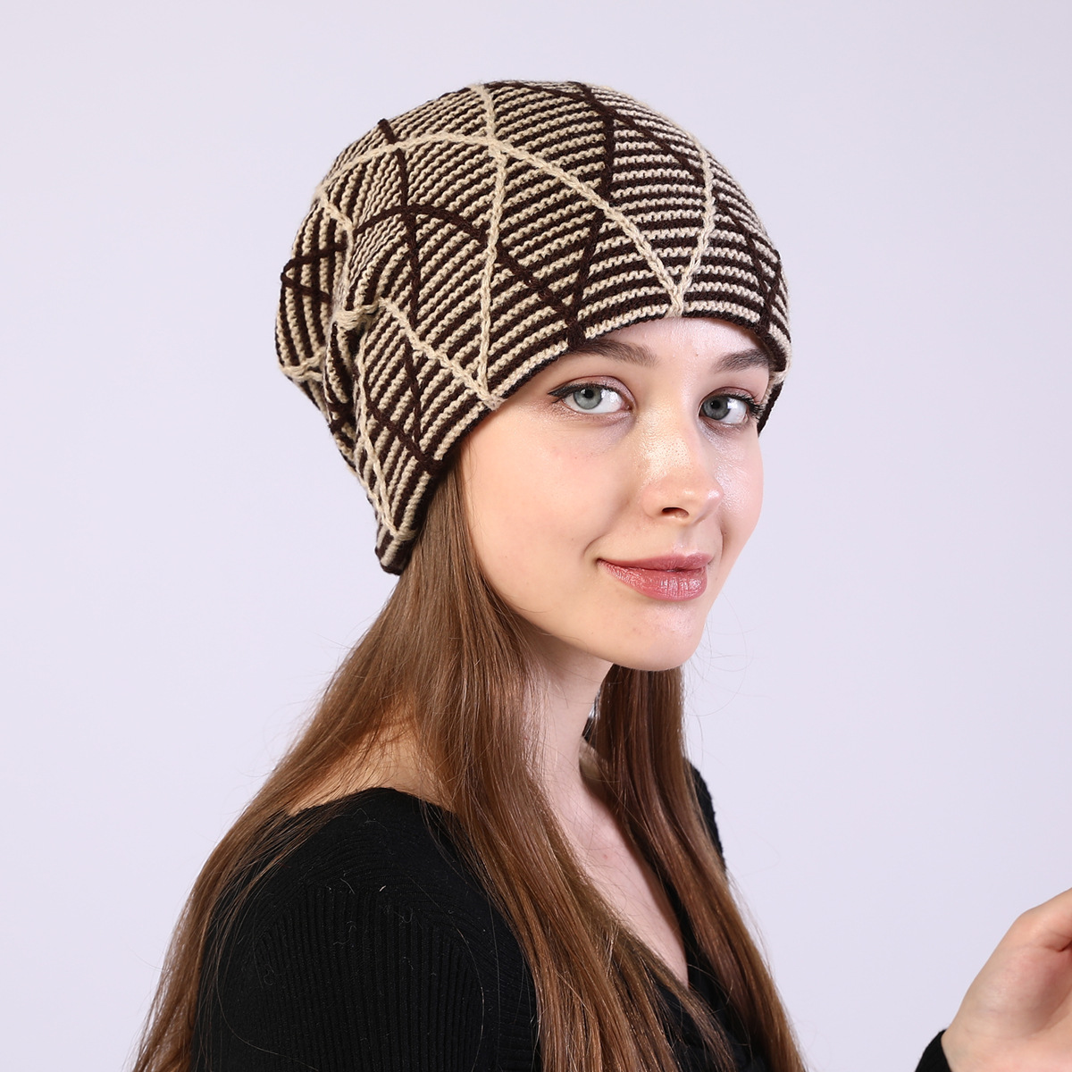 Knitted Beanie Hat For Autumn And Winter Warm Ear Protection_voghion.com