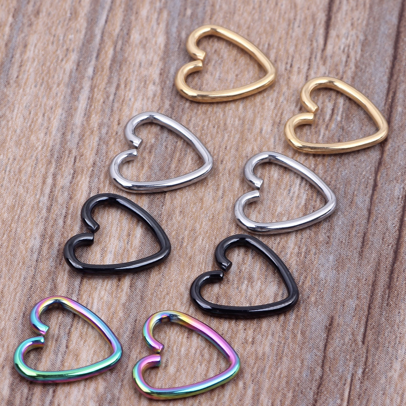Fashion Heart Shape Stainless Steel Nose Ring 1 Piece