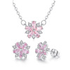 Fashionable set, decorations, zirconium, pendant, necklace and earrings, 2023, suitable for import, flowered, Amazon, light luxury style