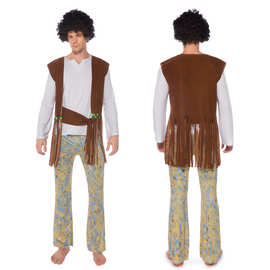 万圣节印第安人服装 成人男表演服 cosplay土著人野人角色扮演服