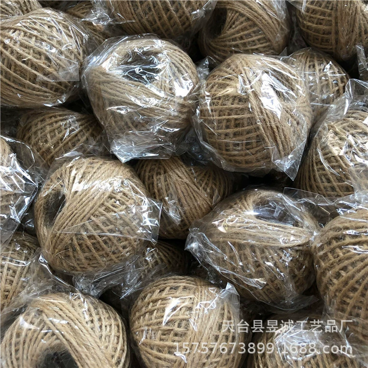 Натуральная пеньковая веревка Упаковка Цветочная упаковка Галстук DIY Аксессуары ручной работы 2 мм Три нити пеньковая веревка