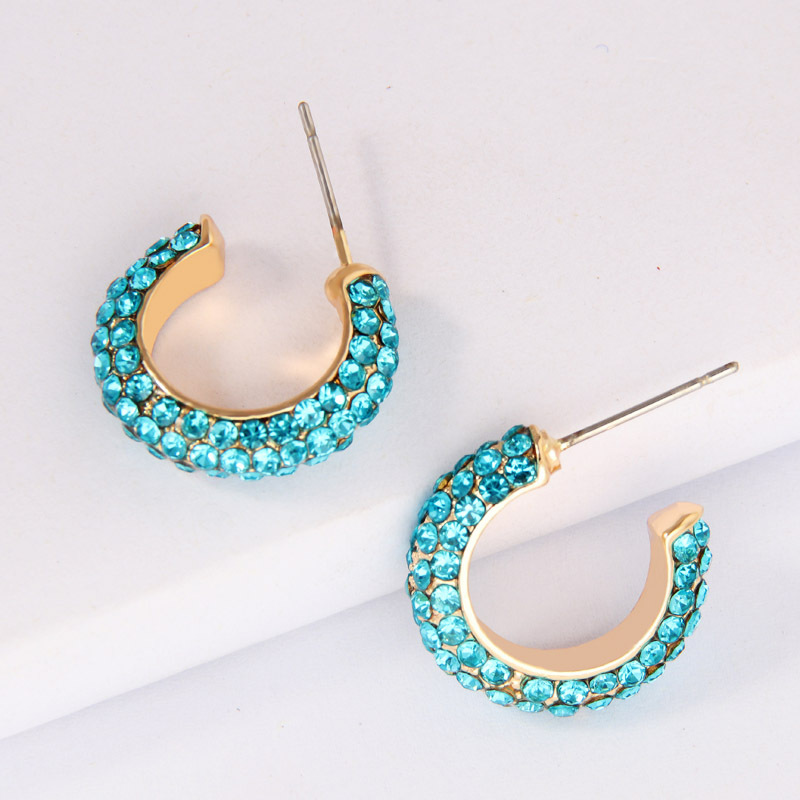 Fashion C Shape Plating Alloy Artificial Gemstones Earrings Ear Studs display picture 8