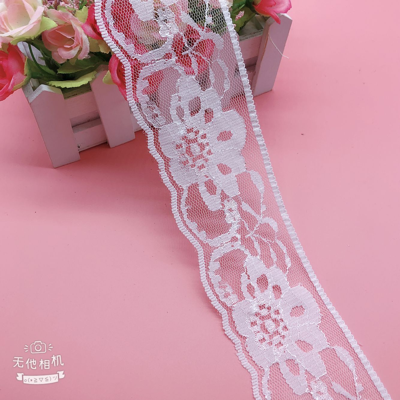 蕾丝花边黑白现货锦纶花边辅料窗帘装饰花边网纱带批发6公分宽