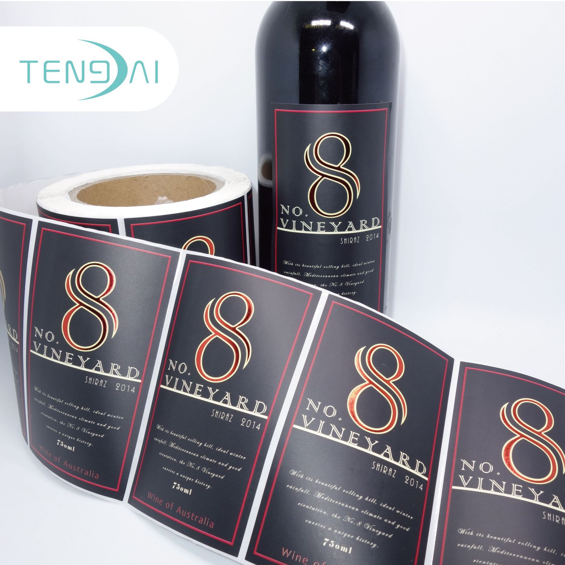 红酒标贴印刷厂 彩色透明塑料不干胶贴 保修贴 酒瓶贴标印刷