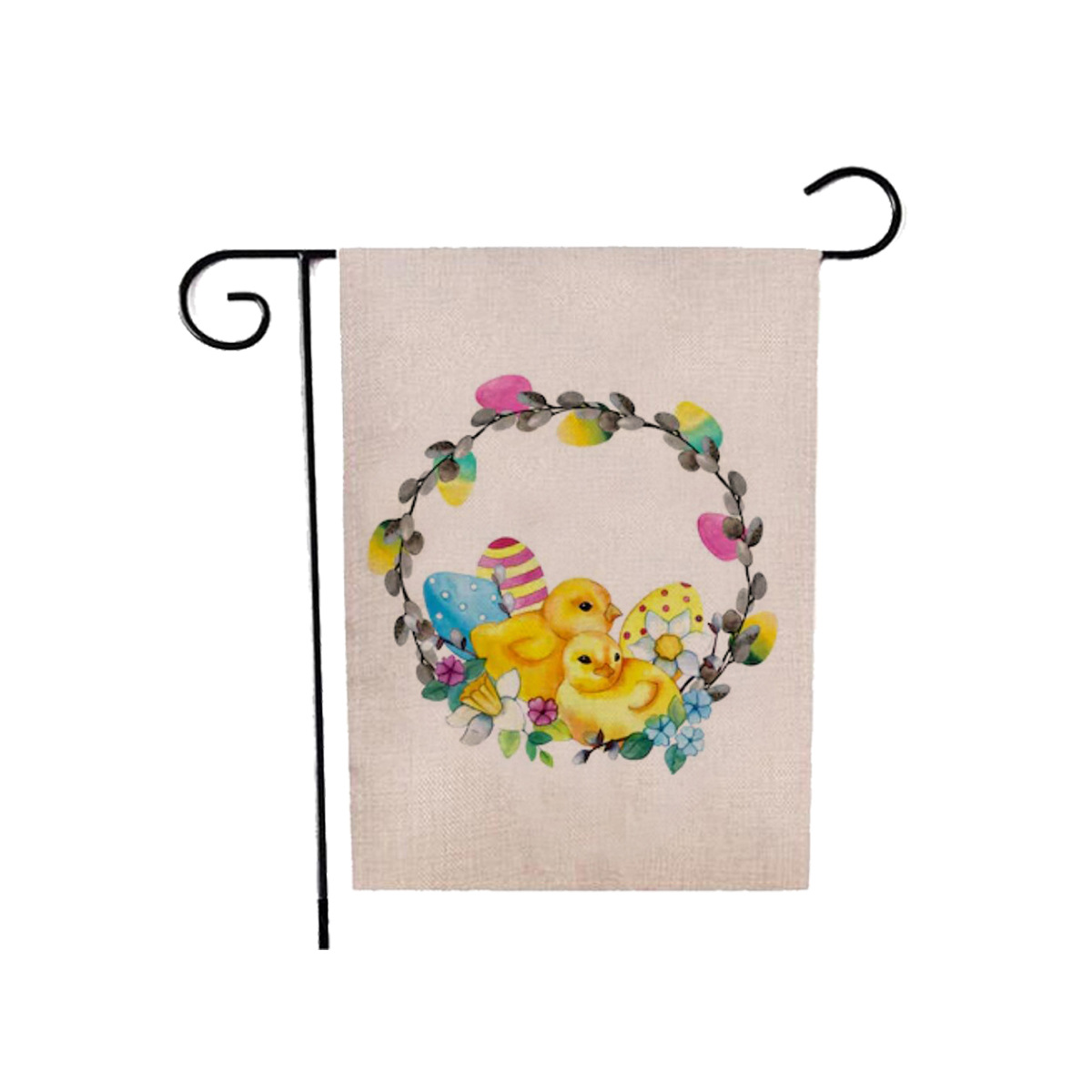75g Weight Flag Event & Party Supplies 1 Piece, 47*32cm Quantity Linen Material Easter Festival Rabbit, Letter Pattern Cute Style Easter Cute Rabbit Letter Linen Flag Party Supplies Decorations 1 Piece 47*32cm 14
