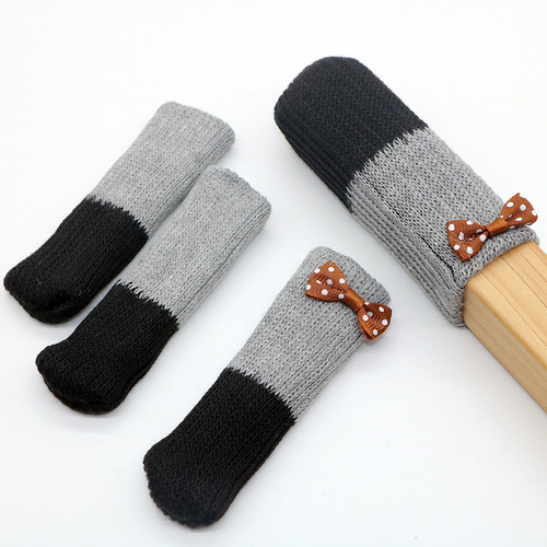 Knitted chair stool table foot pads table and chair foot covers furniture silent solid wood floor anti-scratch dining chair foot covers leg covers