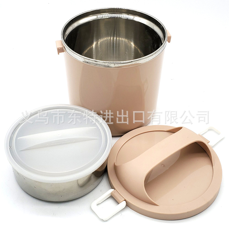Factory direct sales of stainless steel basket student convenient lunch box, sealed leak-proof plastic steel food grid lunch box detail image 7