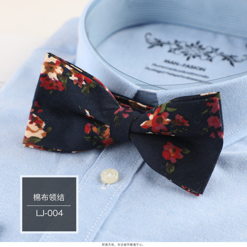 Men's bow tie Korean style casual fashion floral double-layer cotton bow tie cross-border supply Shengzhou manufacturer