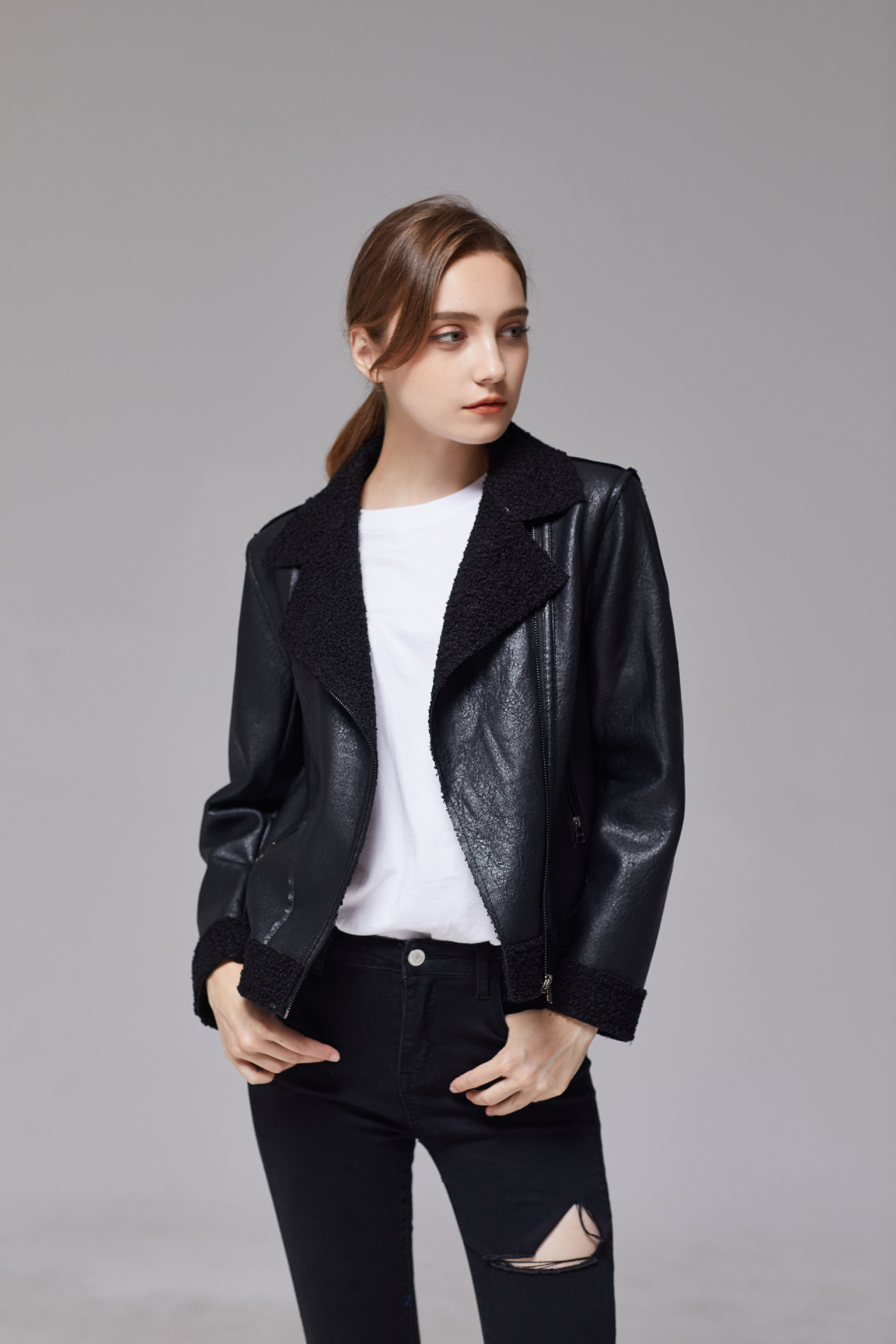 Veste en cuir femme en PU - Ref 3447492 Image 6