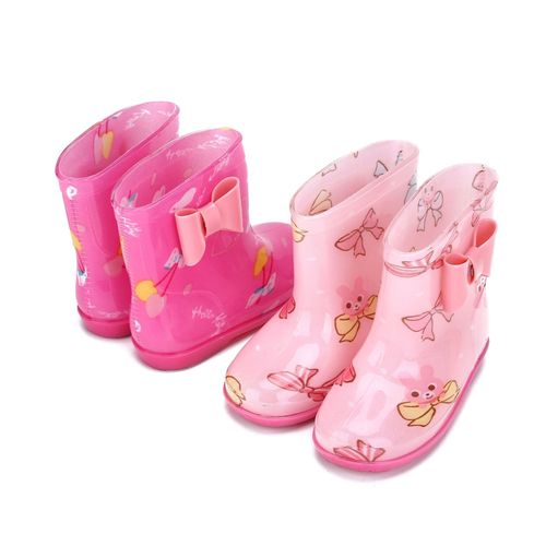 Star chasing small flower butterfly knot export to Japan and South Korea fashion children's rain shoes baby rain boots for girls dropshipping one piece