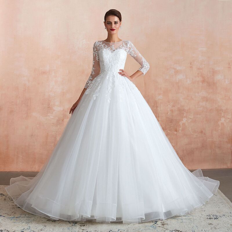engerla2021 Spring Mori Style Retro Wedding Dress Women's Elegant Slim Simple Travel Light Lace Long Sleeve Wedding Dress