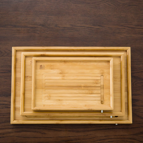 Old Bamboo Drainage Korean Style Flat Bamboo Tea Tray Tea Pod Tea Stand Bamboo Tea Sea Set of Chinese Gongfu Tea Ware