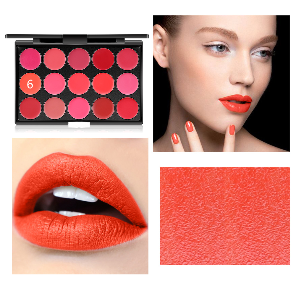 Fashion Matte Velvet Matte 15-color Lip Gloss Tray Waterproof Lipstick Tray display picture 1