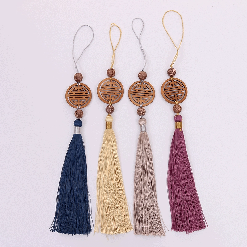 Новый китайский стиль деревянный шарик кисточкой маленький висит ухо Ретро многоцветный необязательный висит уха производителей оптом