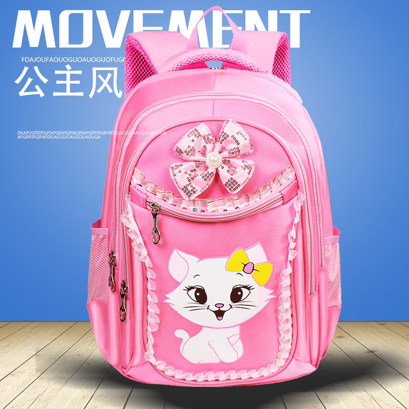 logo customized Children's bags kindergarten Cartoon lovely princess Bag pupil schoolbag 1-3-4-6 grade