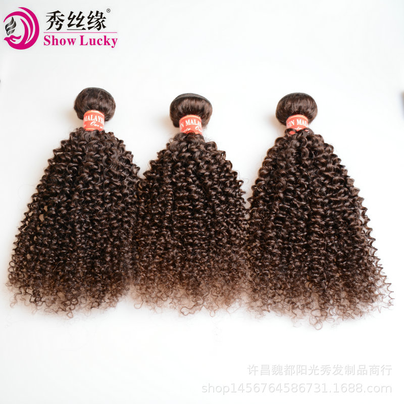 Malaysian virgin human hair kinky curly 2