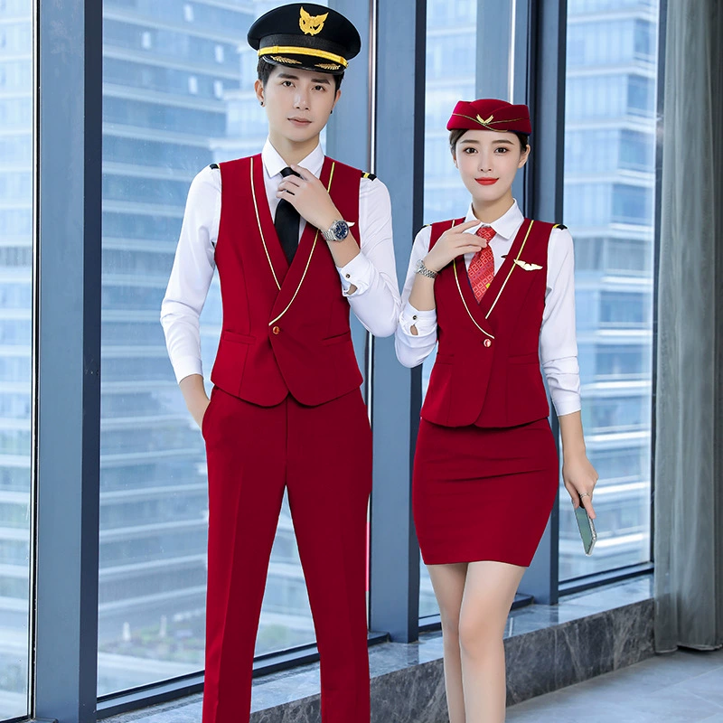 Осенний и зимний толстый стюардесса скоростной железнодорожный рабочий костюм для мужчин и женщин с длинными рукавами костюм костюм для женщин
