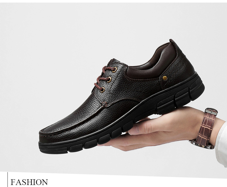 Men's Casual Low-top Lace-up Leather Casual Shoes_vogvips.com