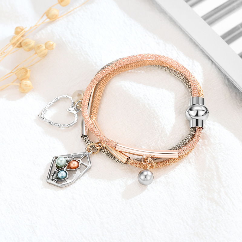 Fashion Pearl Environmental Zinc Alloy Love Bracelet display picture 3