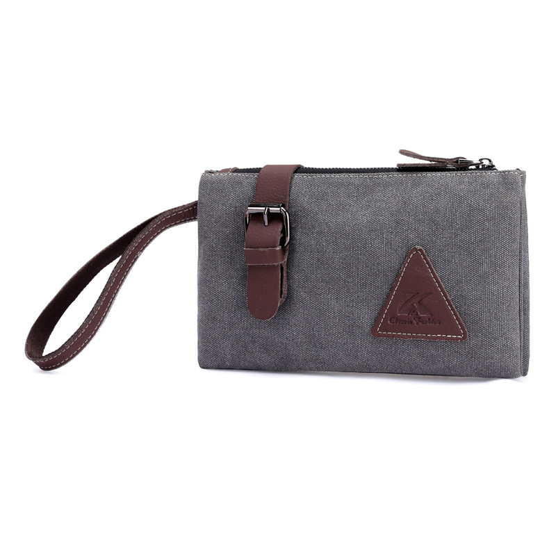 帆布包男士大容量信封手拿手抓包潮韩版时尚休闲钱包小包复古男包