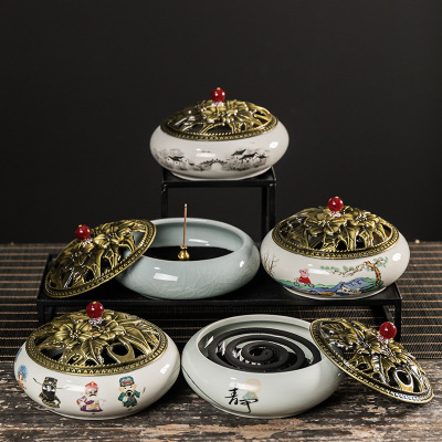 household ceramics Large Mosquito repellent Incense burner Mosquito coils Retro incensory Mosquito Box Sandalwood TOILET toilet Deodorization