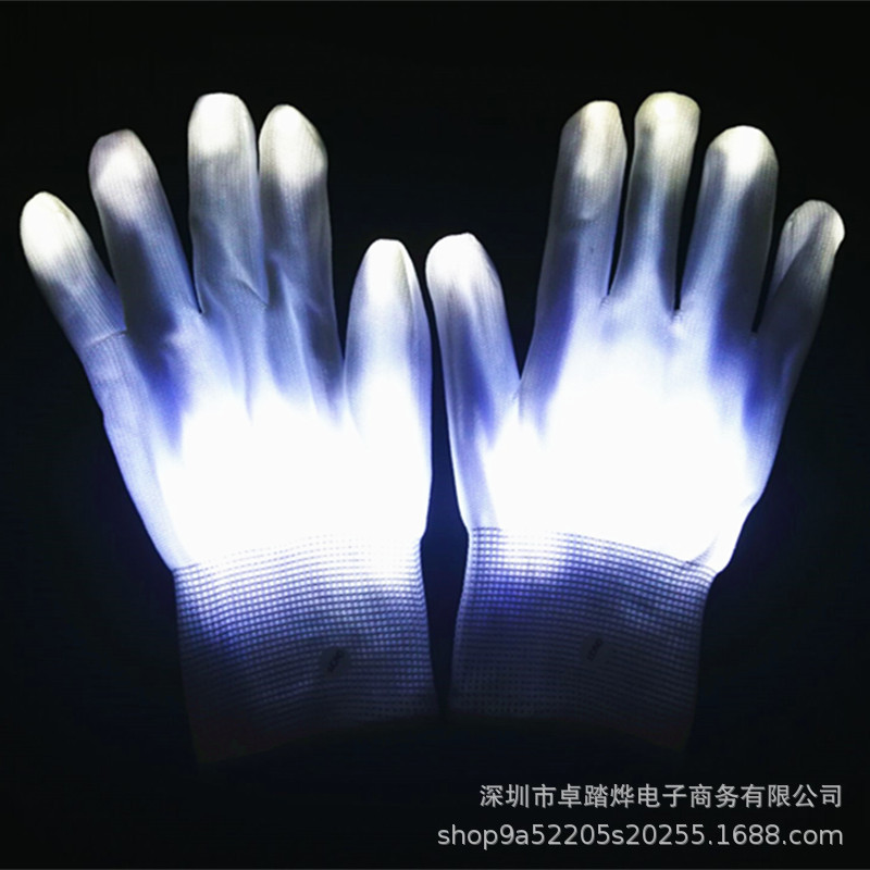Guantes luminosos regalo de Halloween nuevo Super brillante Arco Iris Guantes luminosos/LED luminosos accesorios de rendimiento