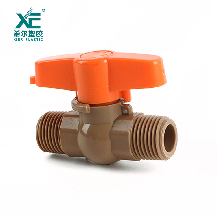 希尔专业供应全新原料PVC阀门塑料球阀 国标外螺纹球阀 25mm