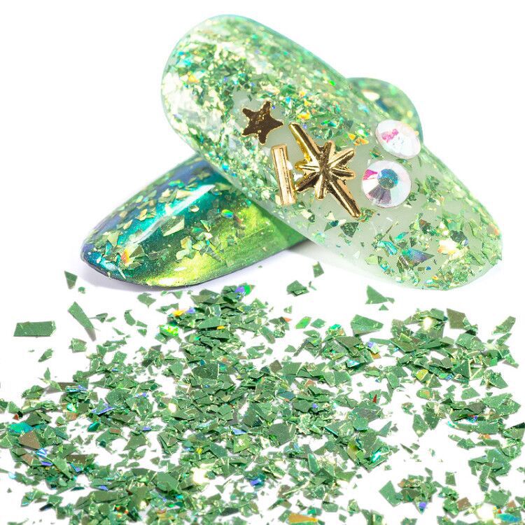 Nuevos 12 colores aurora sequinilla gradiente triángulo manicure láser de la pupila del duende sequinilla polvo flash mezcla sequinilla