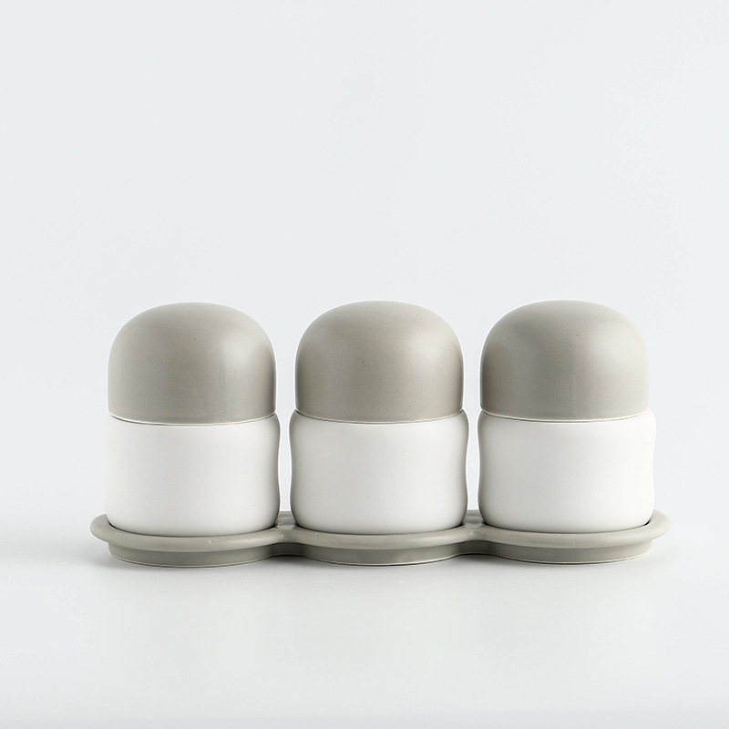 Moderno simple creativo hogar cerámica condimento tarro traje hogar condimento botella condimento caja de color caramelo suministros de cocina
