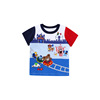 Japanese cartoon playground for boys, summer short sleeve T-shirt, children's clothing, with embroidery