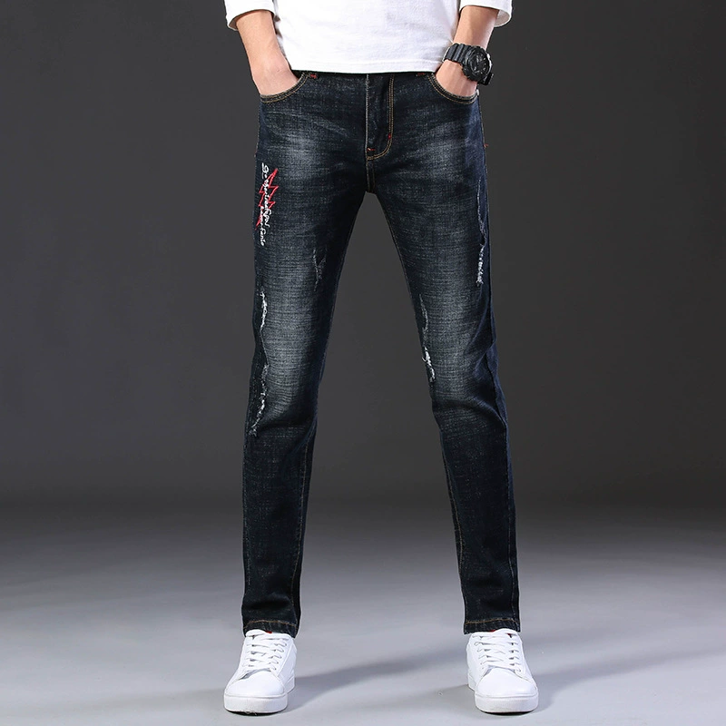Осенние эластичные черные джинсы в тренде, 2019 год, slim fit, Альiexpress