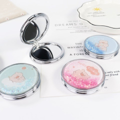 New creative flip-top double-sided makeup mirror, cute girly heart portable mirror, make-up mirror, direct supply from boutique store