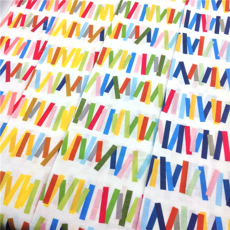 全棉数码直喷印花布 高品质几何条纹大小批量活性直喷来图定做