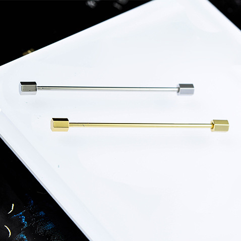 Snail craftsman hexagonal column shirt corner button spiral tie stick men's one-line collar pin jewelry Korean version manufacturer supply