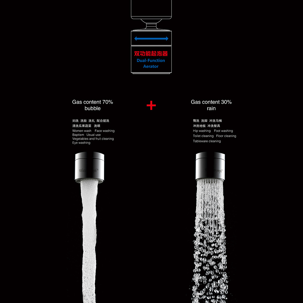 新款两功能水龙头起泡器过滤器出水嘴加长延伸厨房防溅节水起泡器