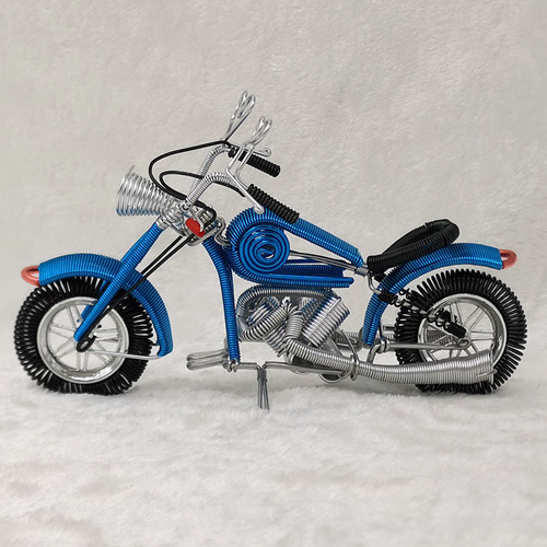 [New Medium Harley] Creative handmade motorcycle aluminum wire model metal home furnishings street stall crafts