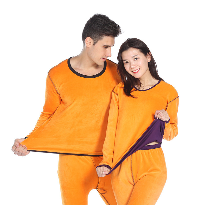 男款女款黃金甲保暖內衣2018情侶款加絨加厚秋冬套裝義烏廠家直銷