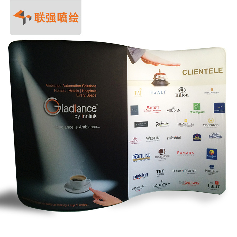 厂家展会签到处组合背景画面轻便携易装快幕展网红直播背景墙