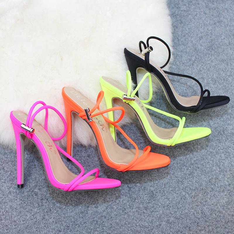 Thin Tape Candy Bright Color High-Heel Sandals NSZLX116661