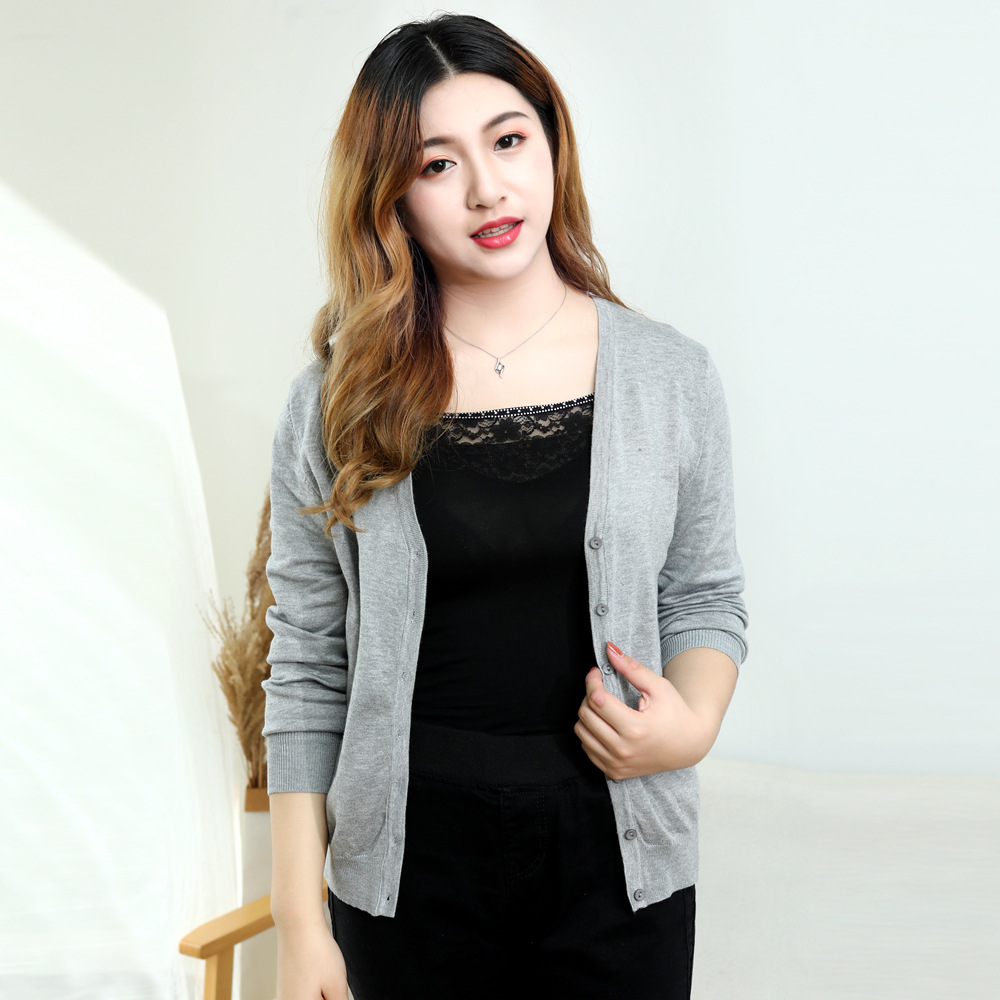 大码女装针织开衫女春秋短款韩版毛衣女2019新款宽松显瘦胖mm外套|ms