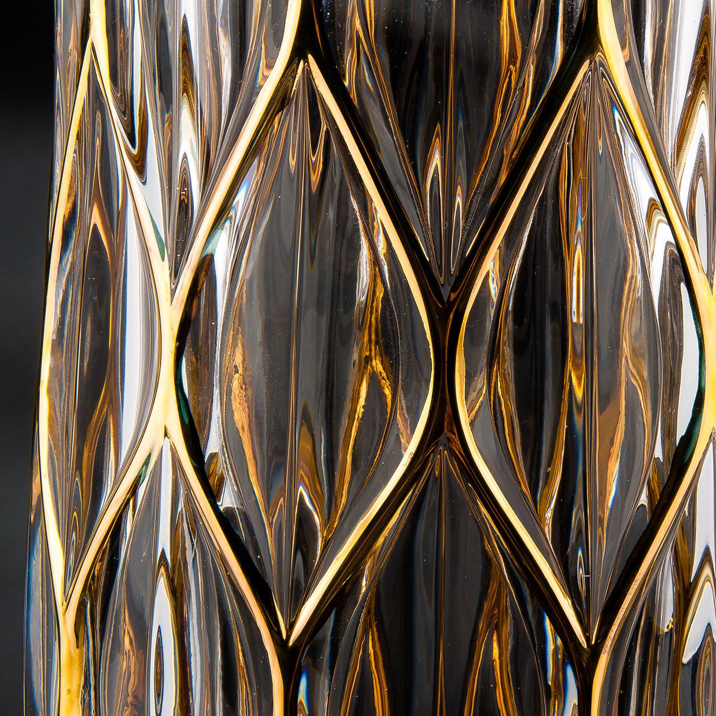 欧式真金描边水晶玻璃花瓶落地花瓶家用客厅花瓶摆件装饰花器